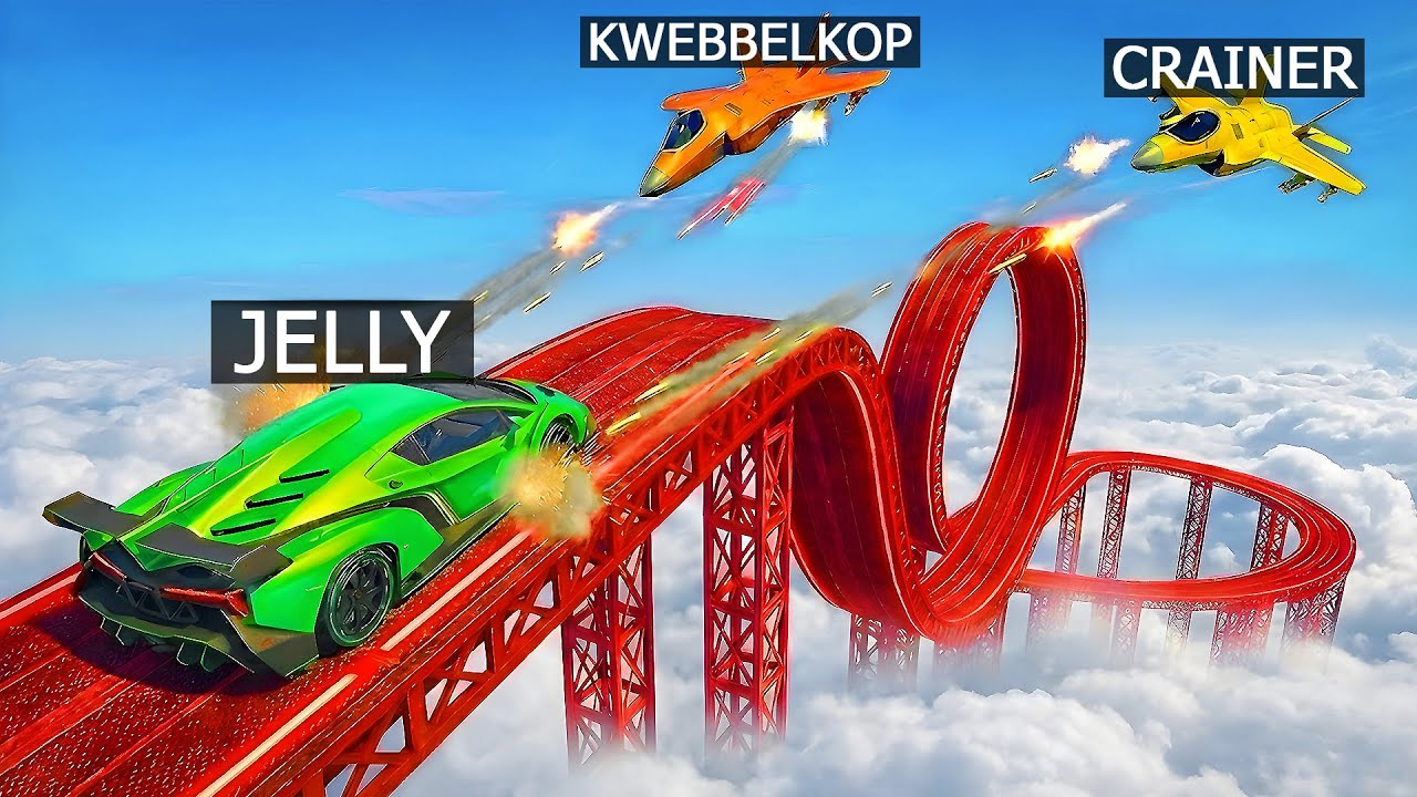 Jelly vs. Crainer vs. Kwebbelkop On GTA 5 MEGA RAMP…