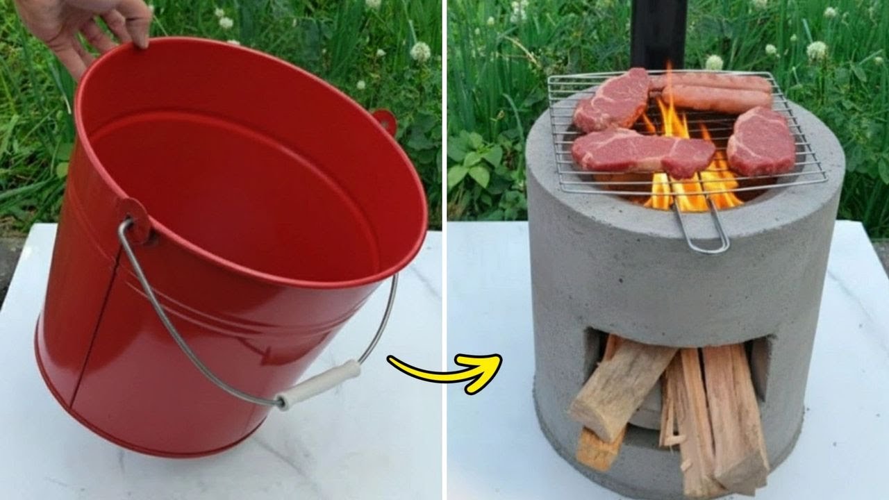 Make a Smokeless Stove With Cement and Old Bucket (+ Other DIY Grills)