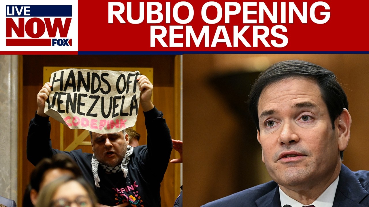 Marco Rubio interrupted by protester during opening remarks on Venezuela
