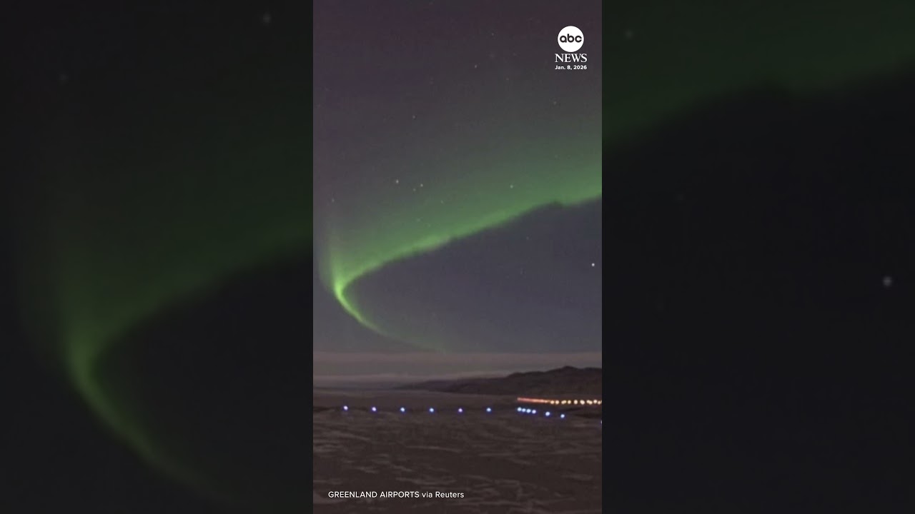 Northern lights shimmer in skies over Greenland