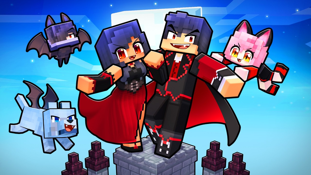 Playing as a VAMPIRE FAMILY on ONE BLOCK!