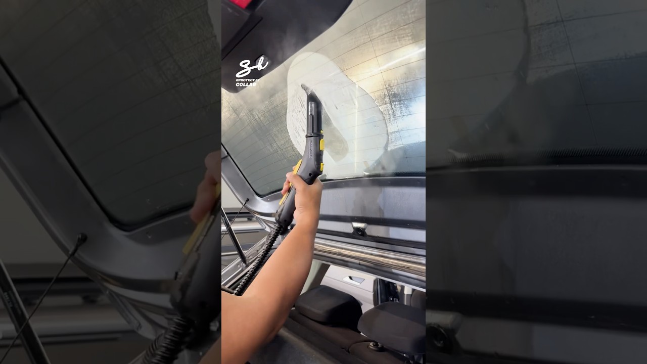 Removing Interior Clear Coat! 💦 #cars #water #windows