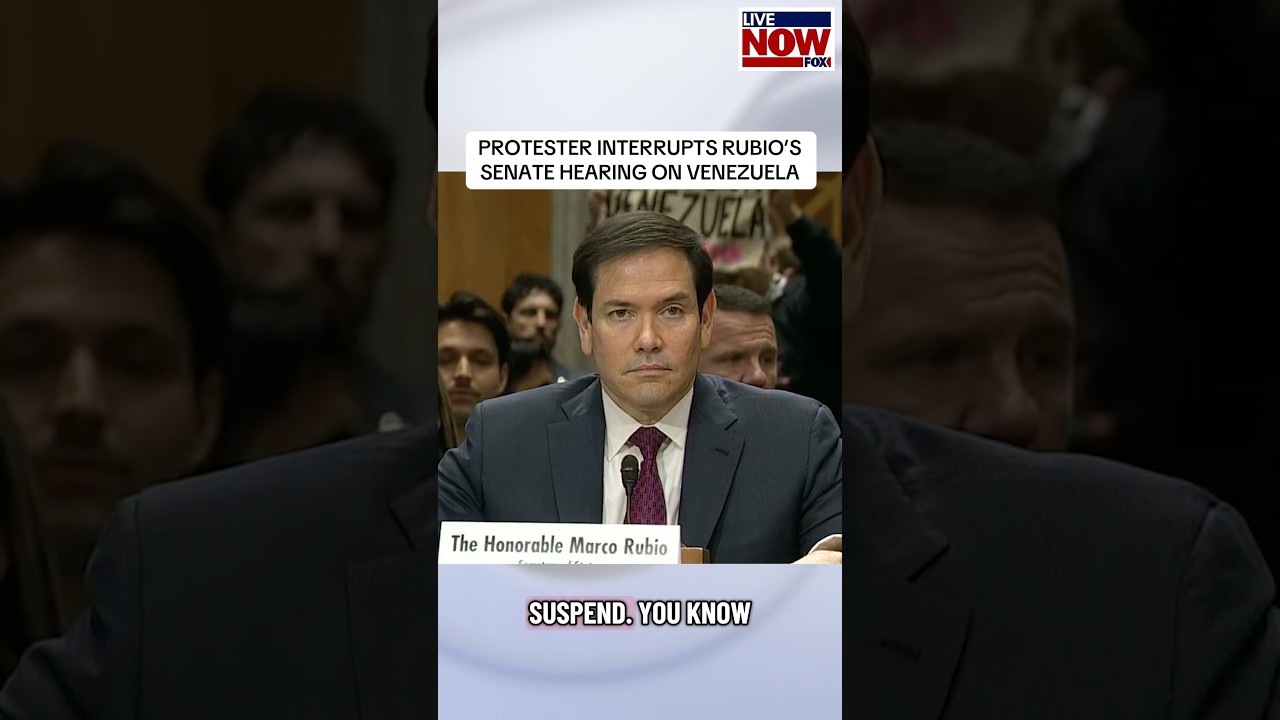 Sec. Rubio’s testimony on Venezuela comes to a halt as a protester interrupts his opening statement.
