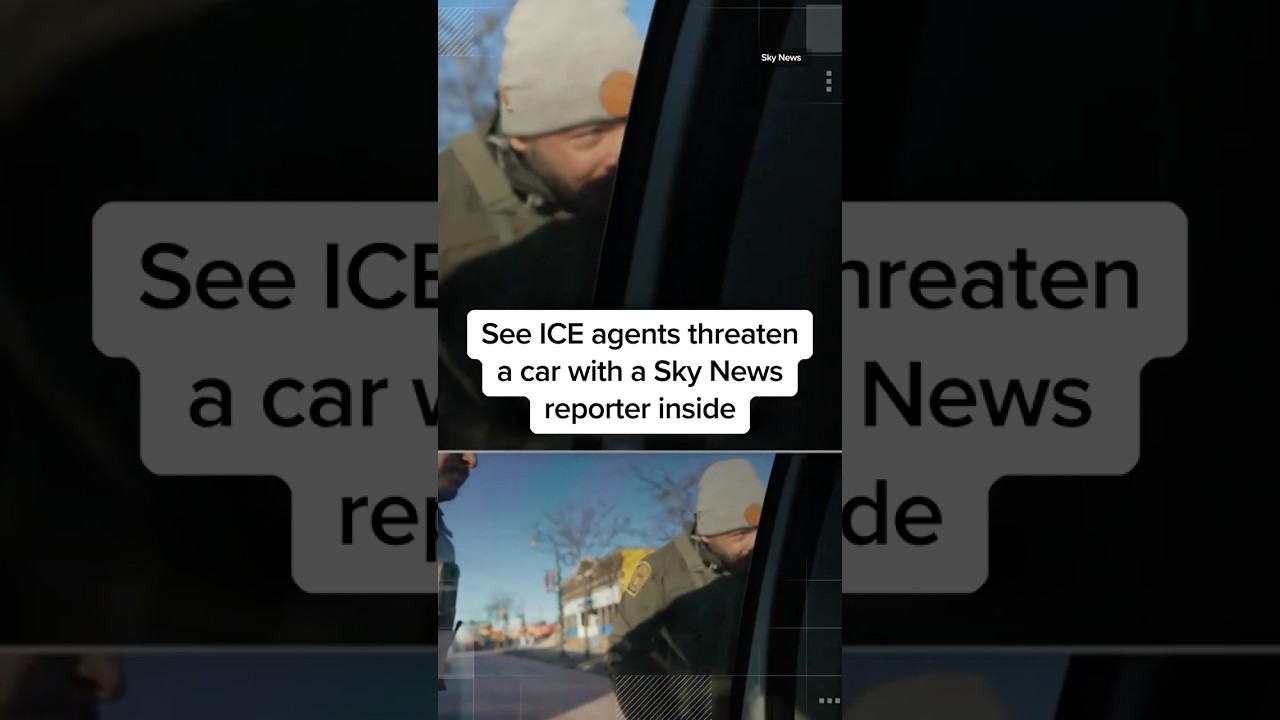 See ICE agents threaten a car with a Sky News reporter inside
