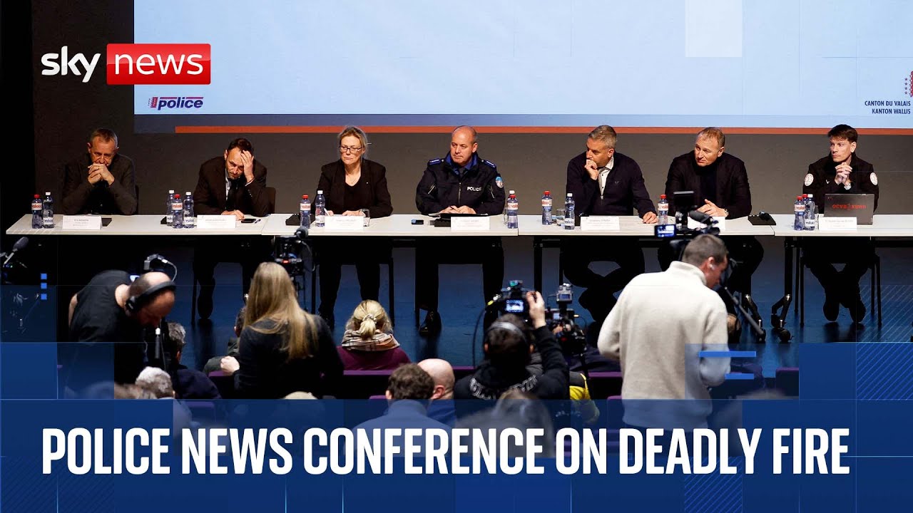 Swiss officials say ski resort fire appeared to start from sparkler candles | Full news conference