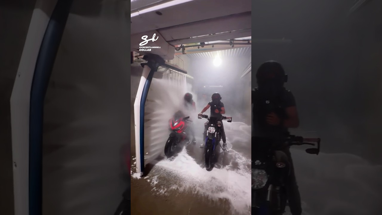 The Funniest Bike Wash! 😂 #bikes #cleaning #lifehacks