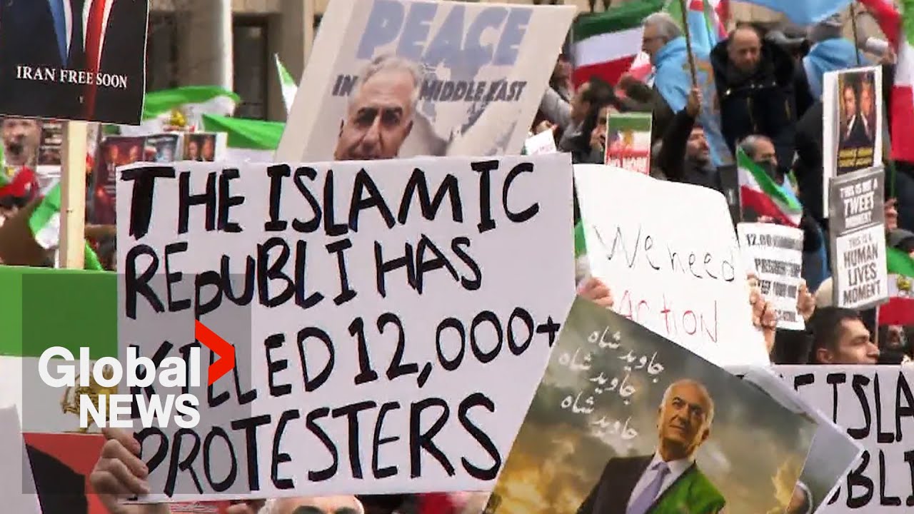 Thousands of Iranian-Canadians protest outside US Embassy in Toronto