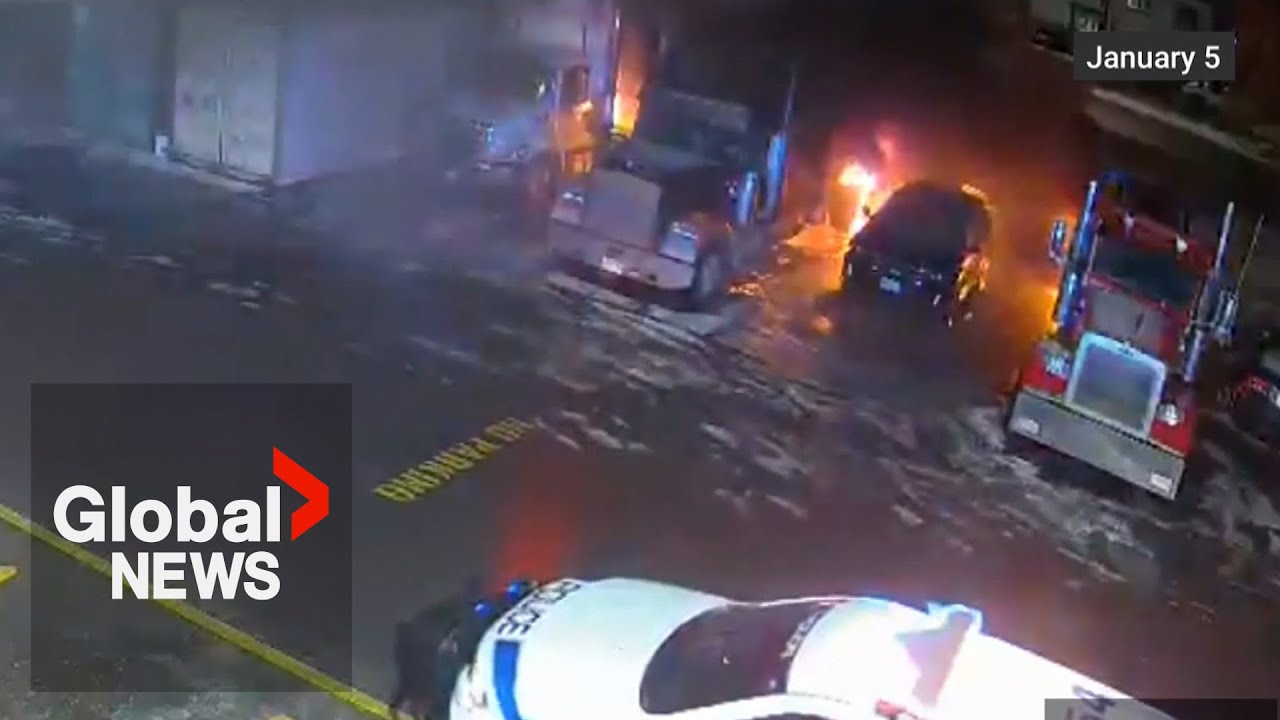 Tow-truck arson caught on camera in Brampton, police investigating