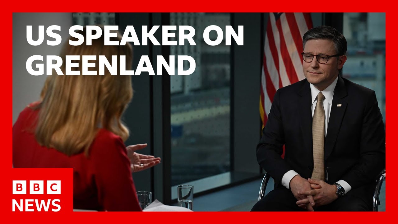 US Speaker Mike Johnson says ‘Diplomatic channels are the way to go’ over Greenland | BBC News