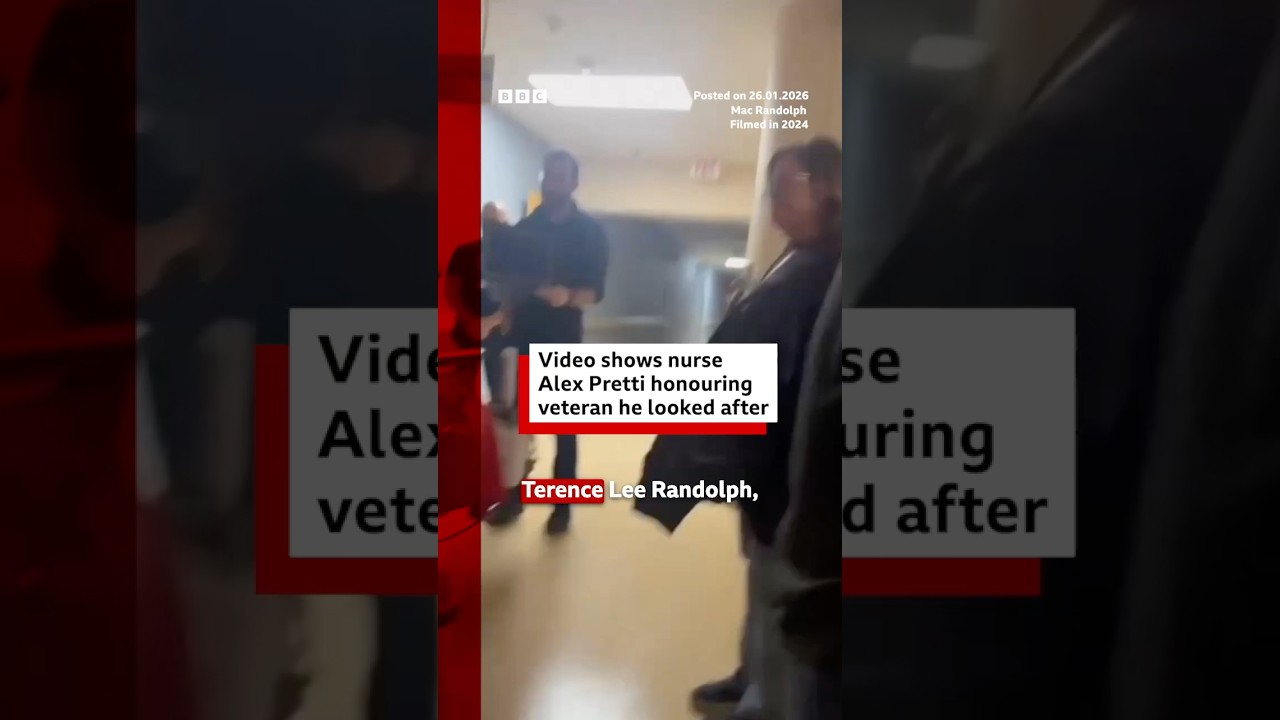 Video shows Alex Pretti honouring veteran he looked after. #Minneapolis #Minnesota #BBCNews