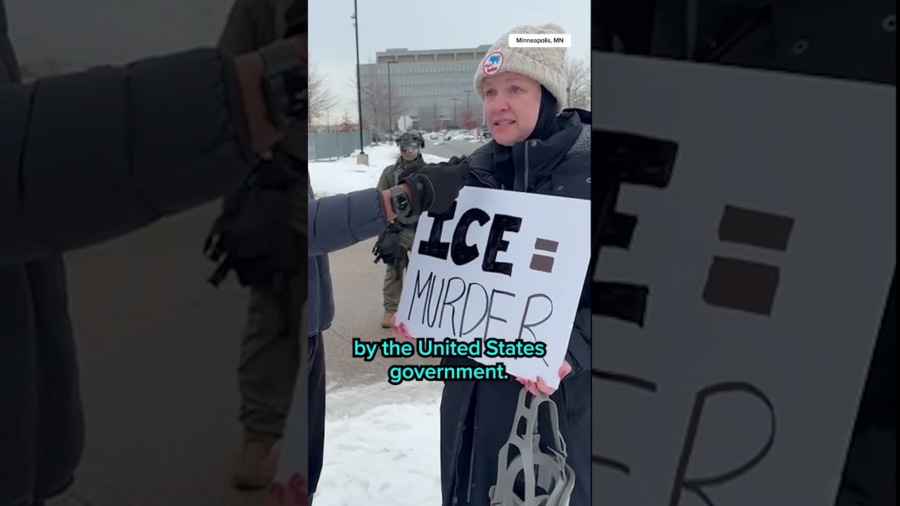 ‘You’re not keeping us safe’: Protesters CONFRONT federal agents outside ICE facility in MN