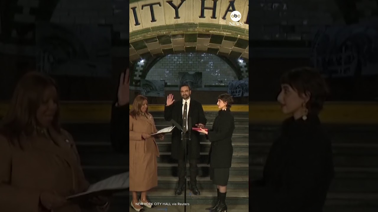 Zohran Mamdani sworn in as New York City mayor at historic subway station #news #newyorkcity