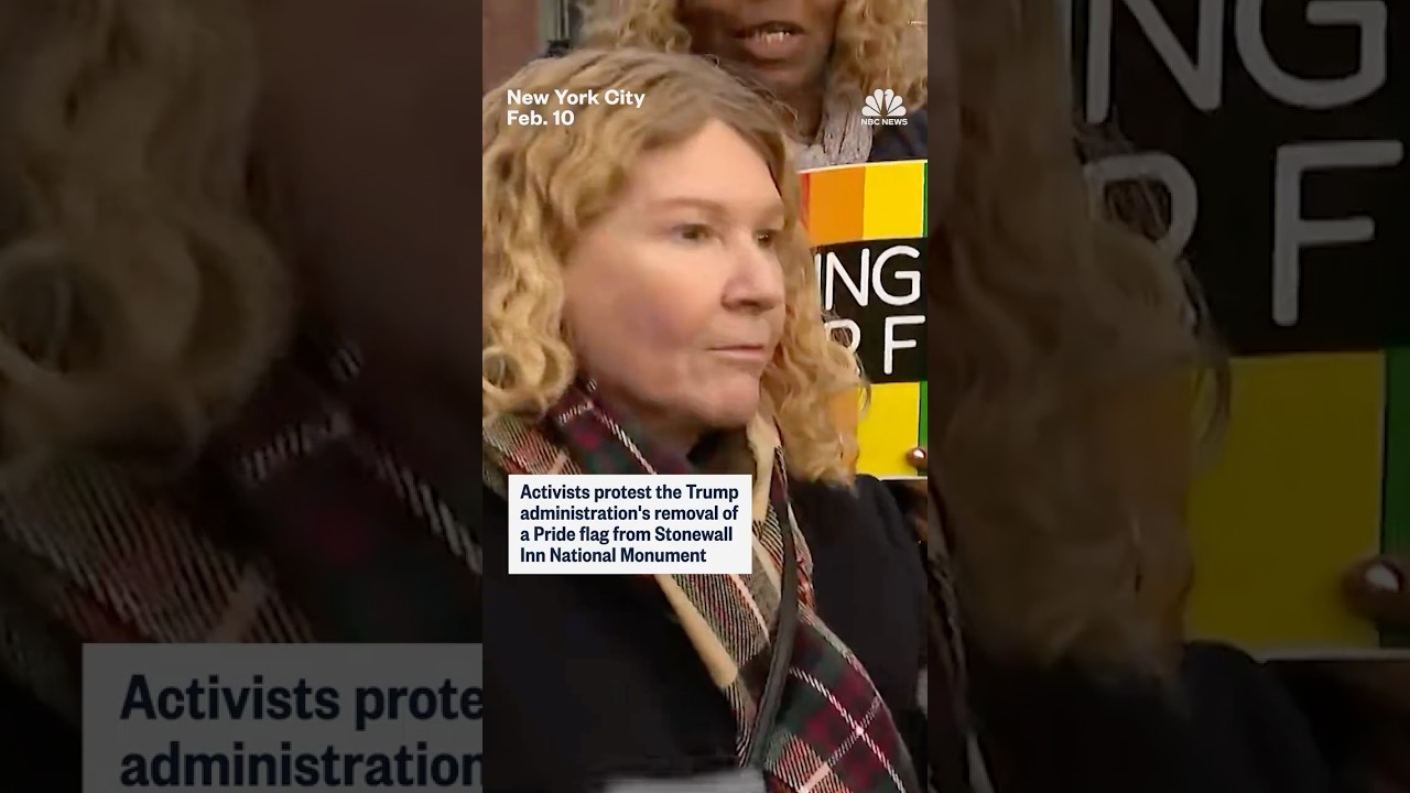 Activists protest the Trump admin’s removal of a Pride flag from Stonewall Inn National Monument