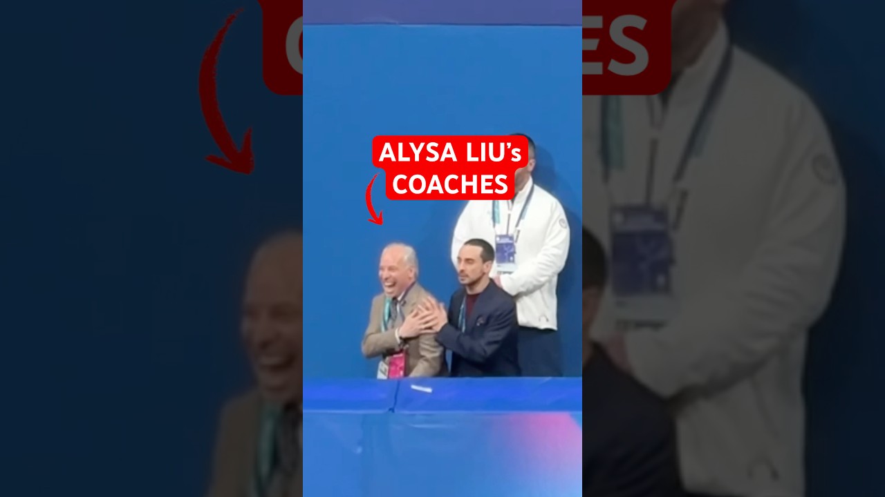 Alysa Liu’s coaches reacting to her performance 🥺❤️#coach #olympics #winterolympics2026 #alysaliu