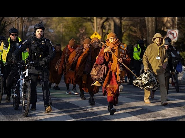 Buddhist monks on ‘Walk for Peace’ across the United States arrive in Washington after 108 days