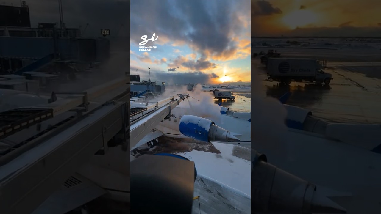 De-Icing A Plane! ✈️  #planes #aviation #ice