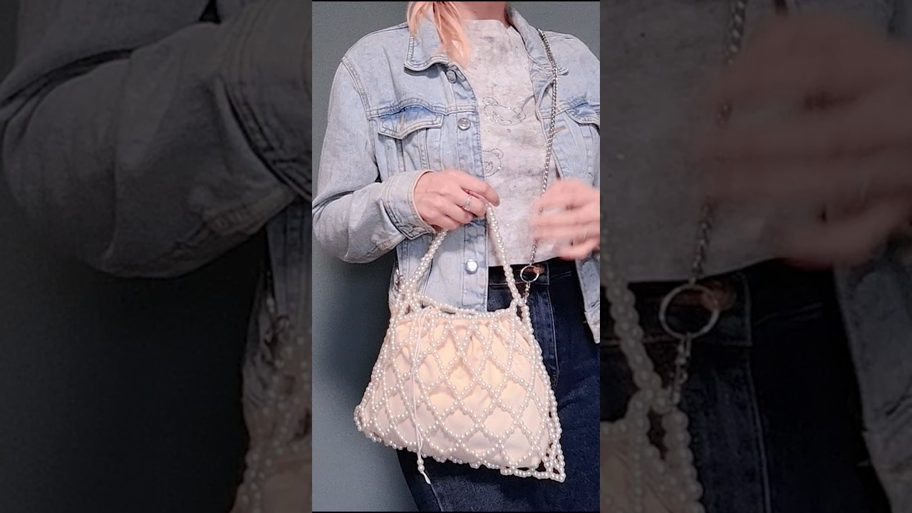 DIY Pearl Net Bag with Pouch tutorial ✨ High-End Pearl Purse for $10! #bag #beadedfashion