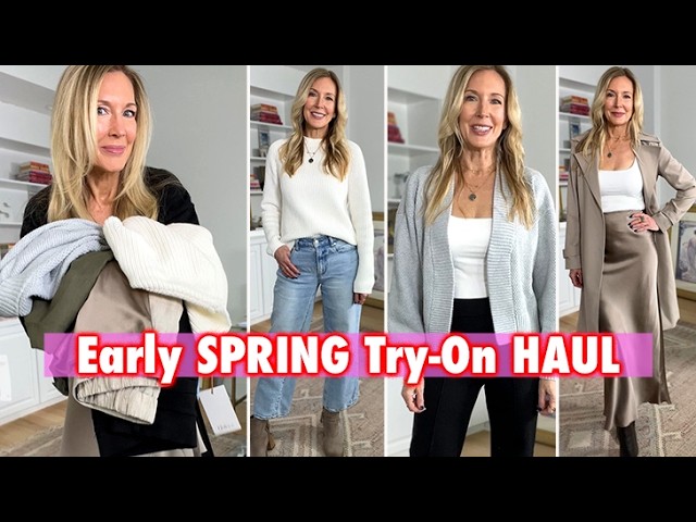 Early Spring Outfit Ideas | Cotton Sweaters, Jeans, & A Great Trench!