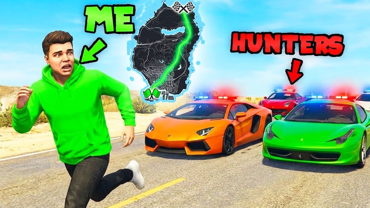 GTA 5 CROSS MAP on FOOT Manhunt