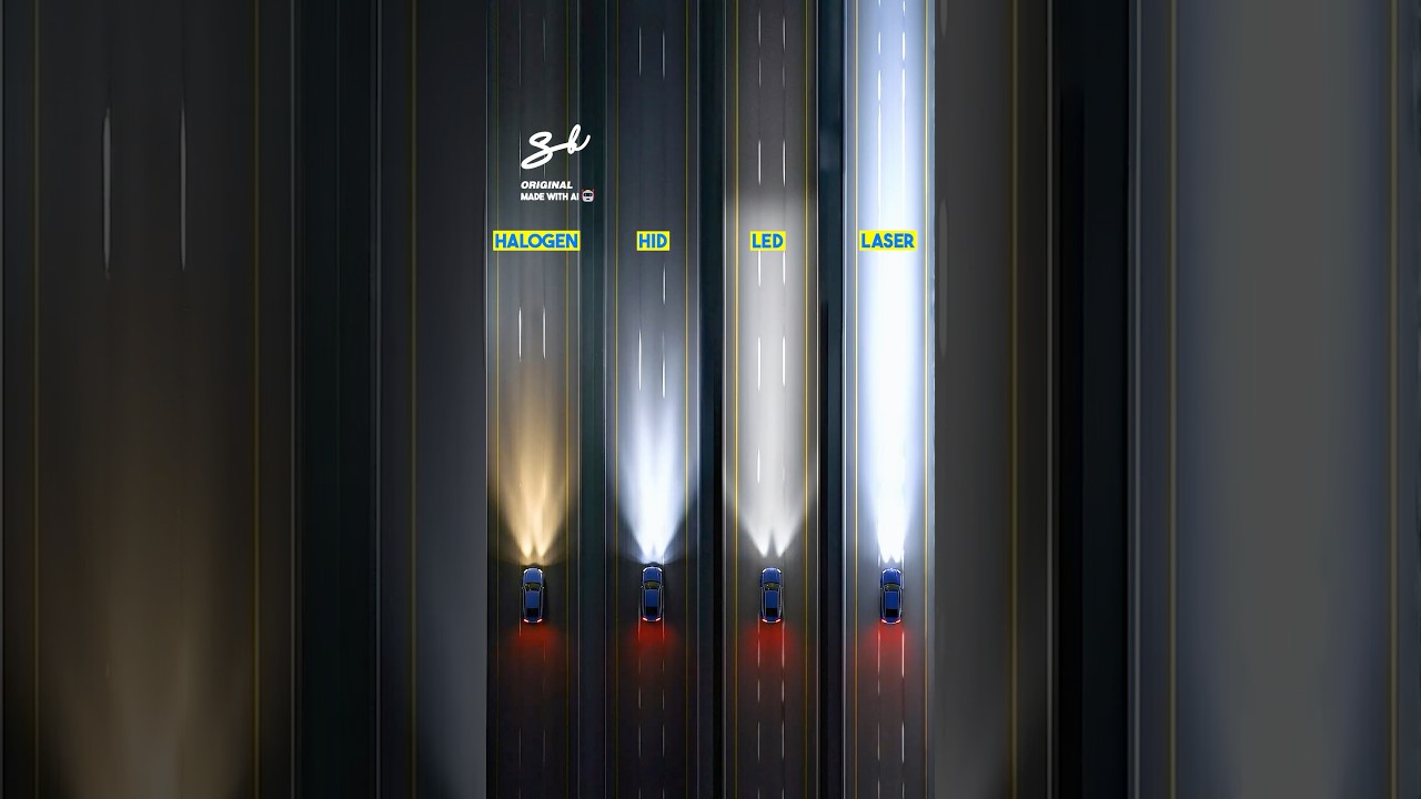 How Different Headlights Shine! 💡 #cars #headlights #vehicles