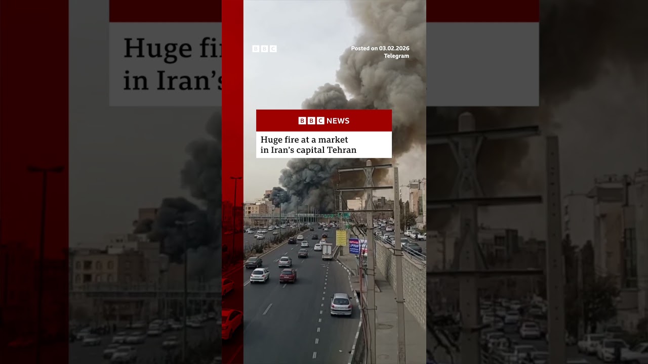 Huge fire at Tehran market caught in online videos. #Iran #BBCNews