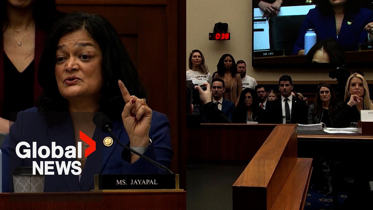 Jayapal demands Bondi apologize to Epstein survivors in heated exchange