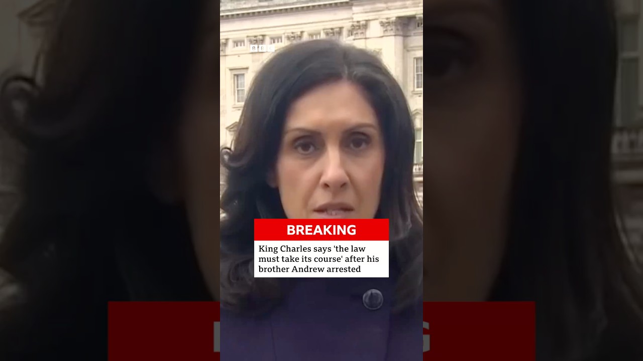 King Charles says ‘law must take its course’ over his brother Andrew’s arrest. #BBCNews