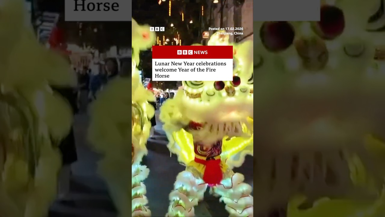 Lunar New Year celebrations welcome Year of the Fire Horse. #BBCNews
