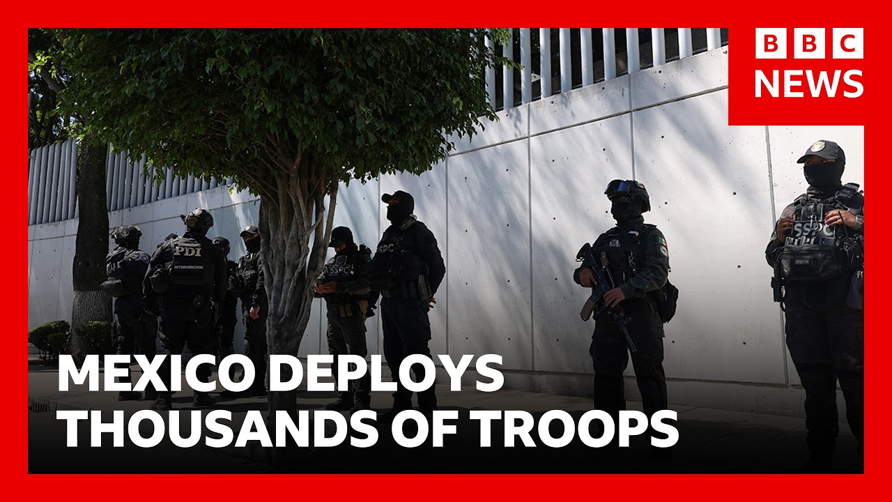 Mexico sends thousands of soldiers to stop violence after death of drug lord | BBC News