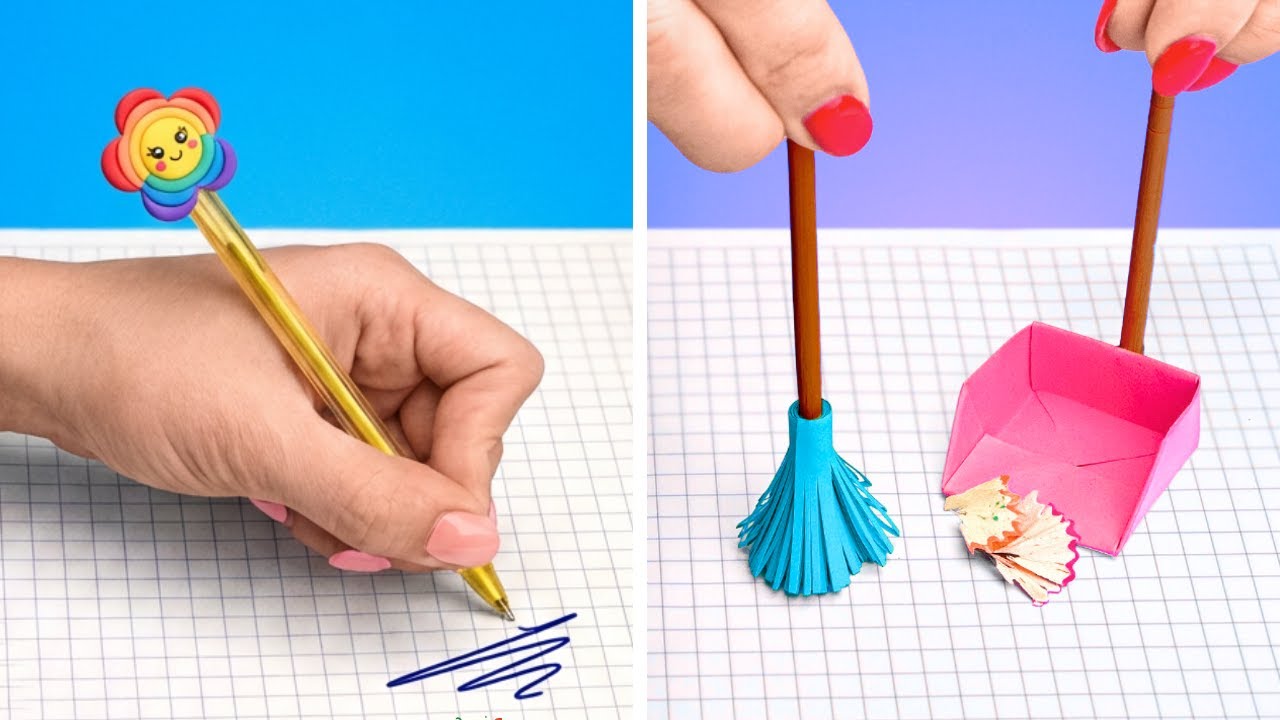 🌈 MINI RAINBOW SCHOOL SUPPLIES 🎨 Cute & Easy School Crafts