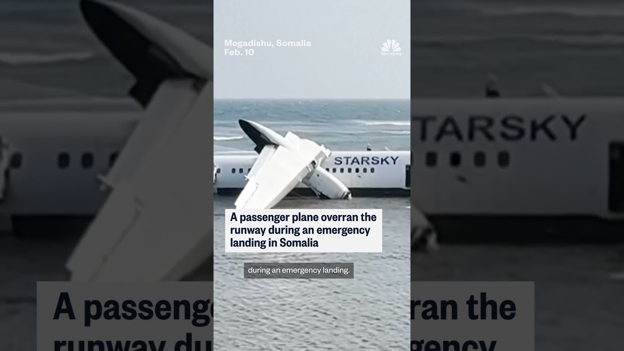 Plane overruns the runway during landing in Somalia