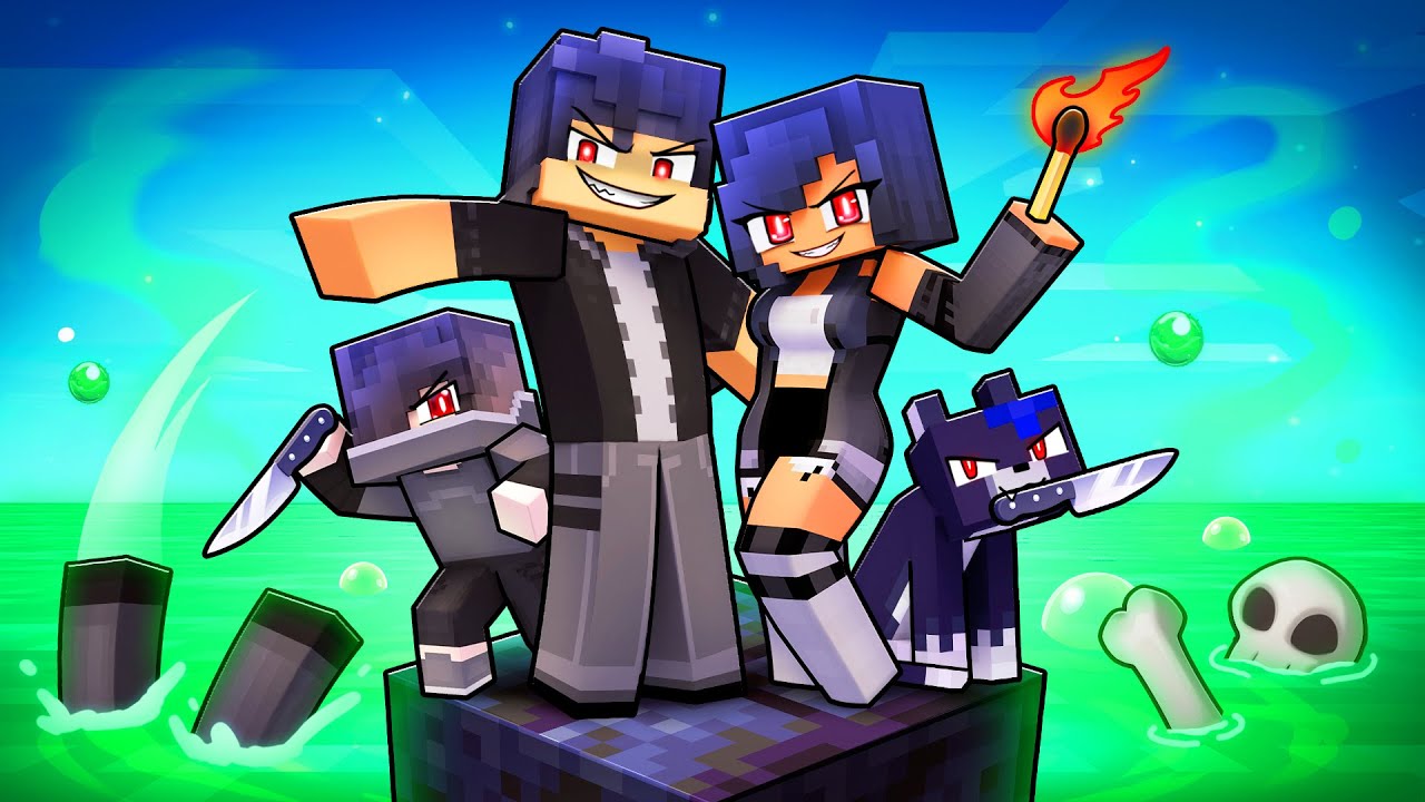 Playing as an EVIL FAMILY on ONE BLOCK!