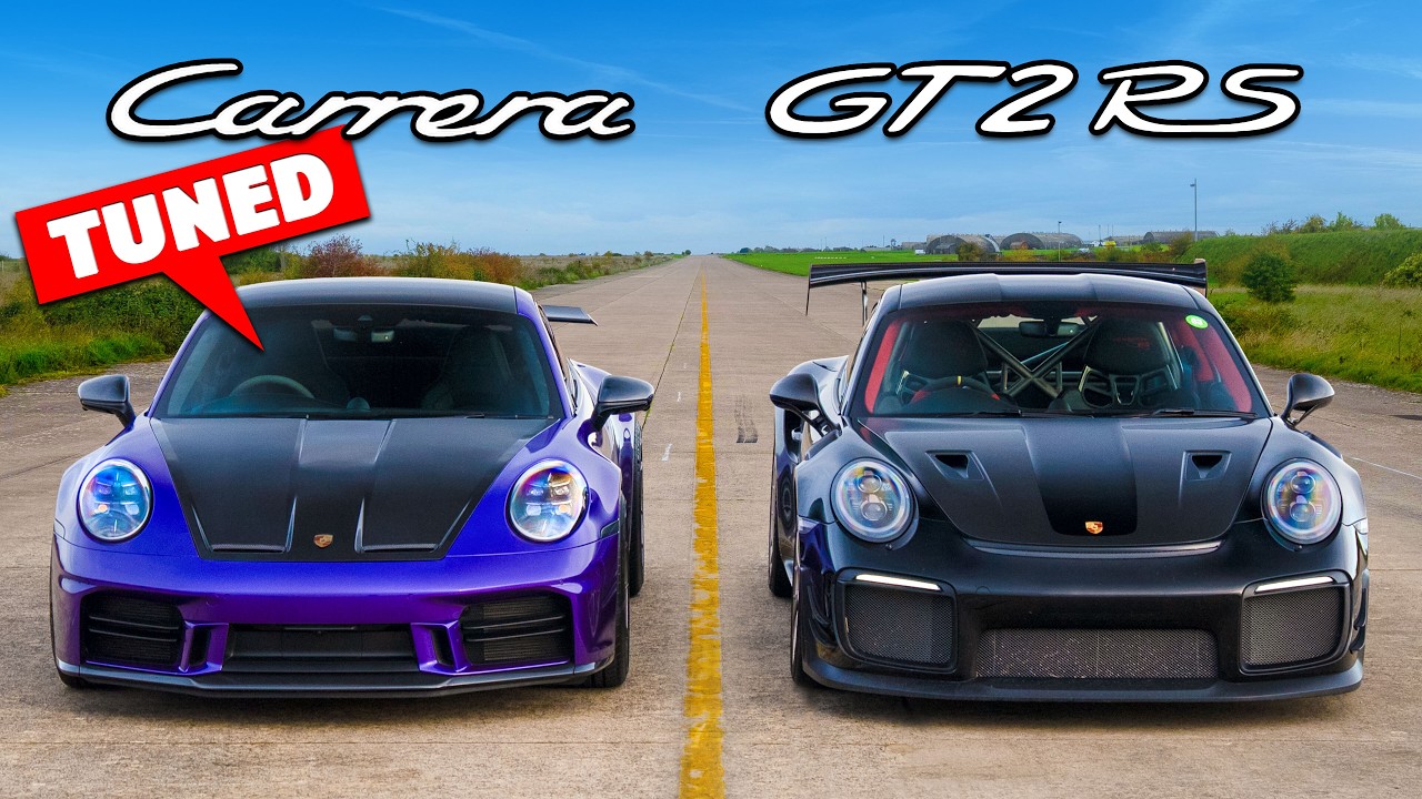 Porsche GT2 RS v TUNED 911 Carrera: DRAG RACE