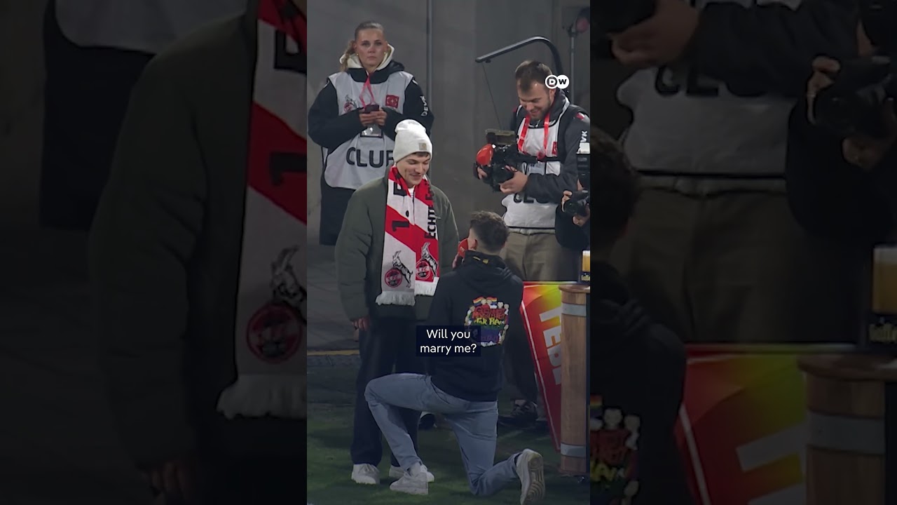 Queer football fan proposes at Cologne football stadium | DW News