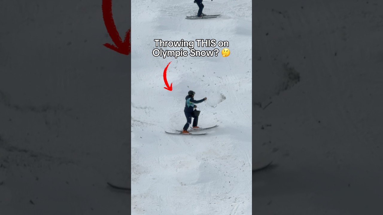 They throw dirt on OLYMPIC snow?😅@TeamUSA #olympics #olympic #skiing  #winterolympics2026