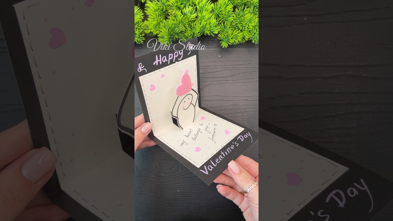 This pop-up card makes the perfect Valentine’s Day gift 🎁 #shorts #popupcard #diygift