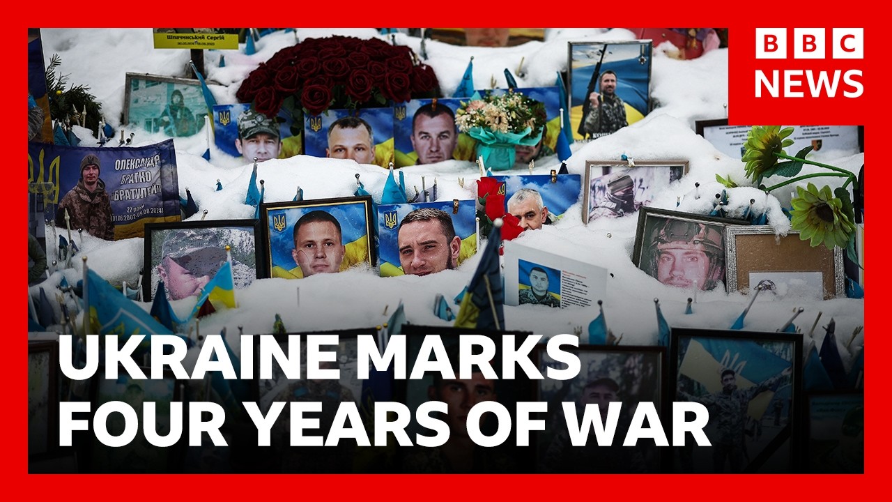 Ukraine marks four years of Russian invasion | BBC News