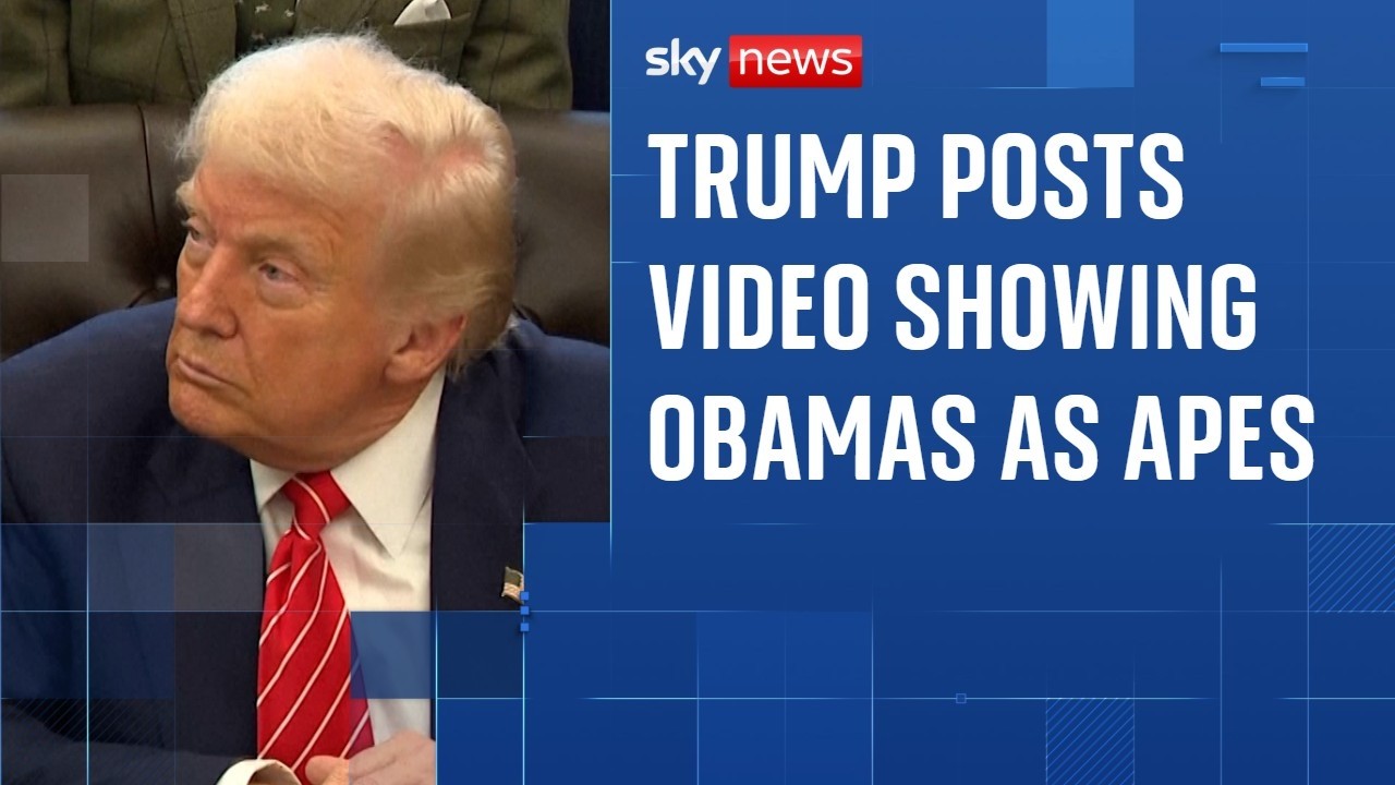 White House removes video shared by Trump showing Obamas as apes