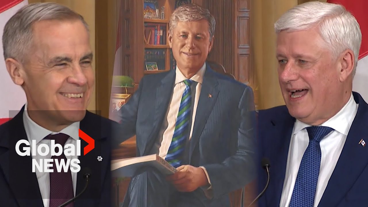 “Young man had promise”: Former PM Harper talks about Carney at unveiling of his portrait