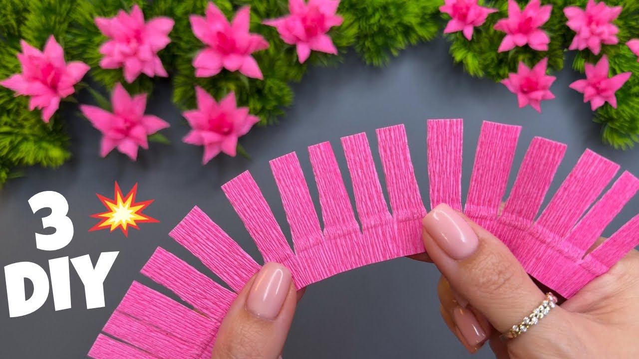 3 IDEAS 💥 Crepe Paper Decoration Ideas Crepe Paper Flowers