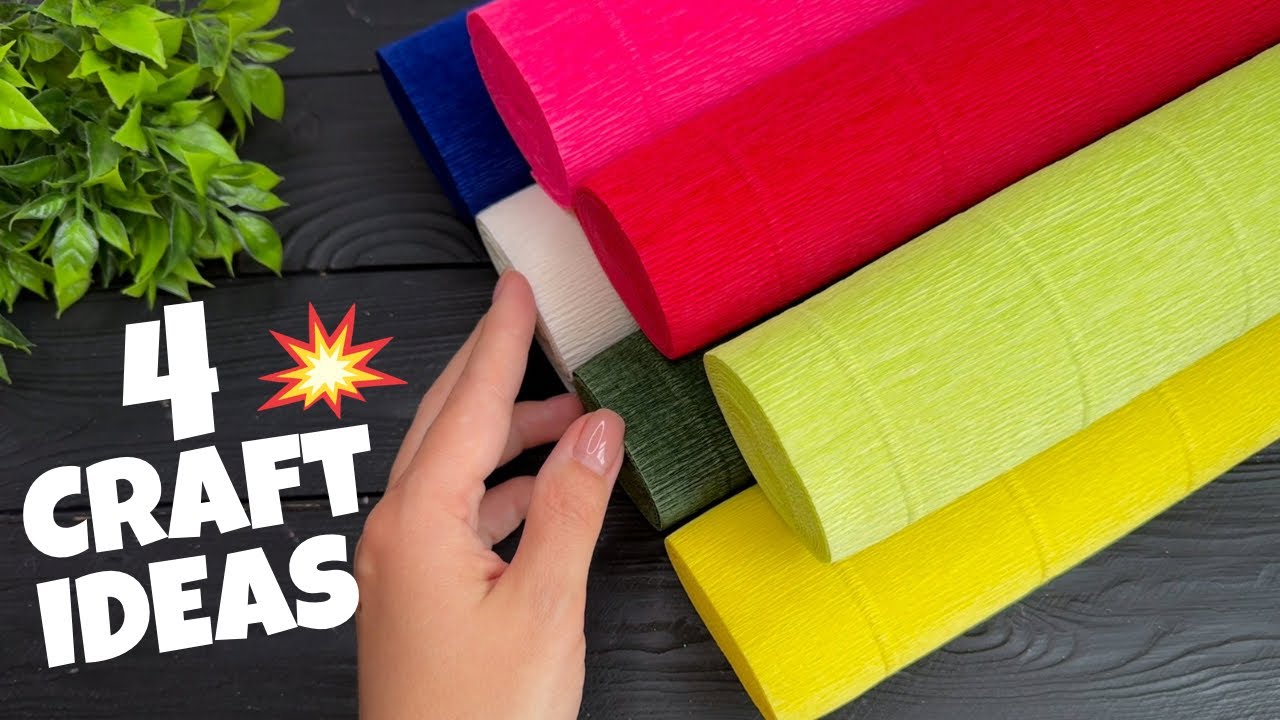 4 IDEAS 💥 Crepe Paper Flowers Crepe Paper Decoration Ideas