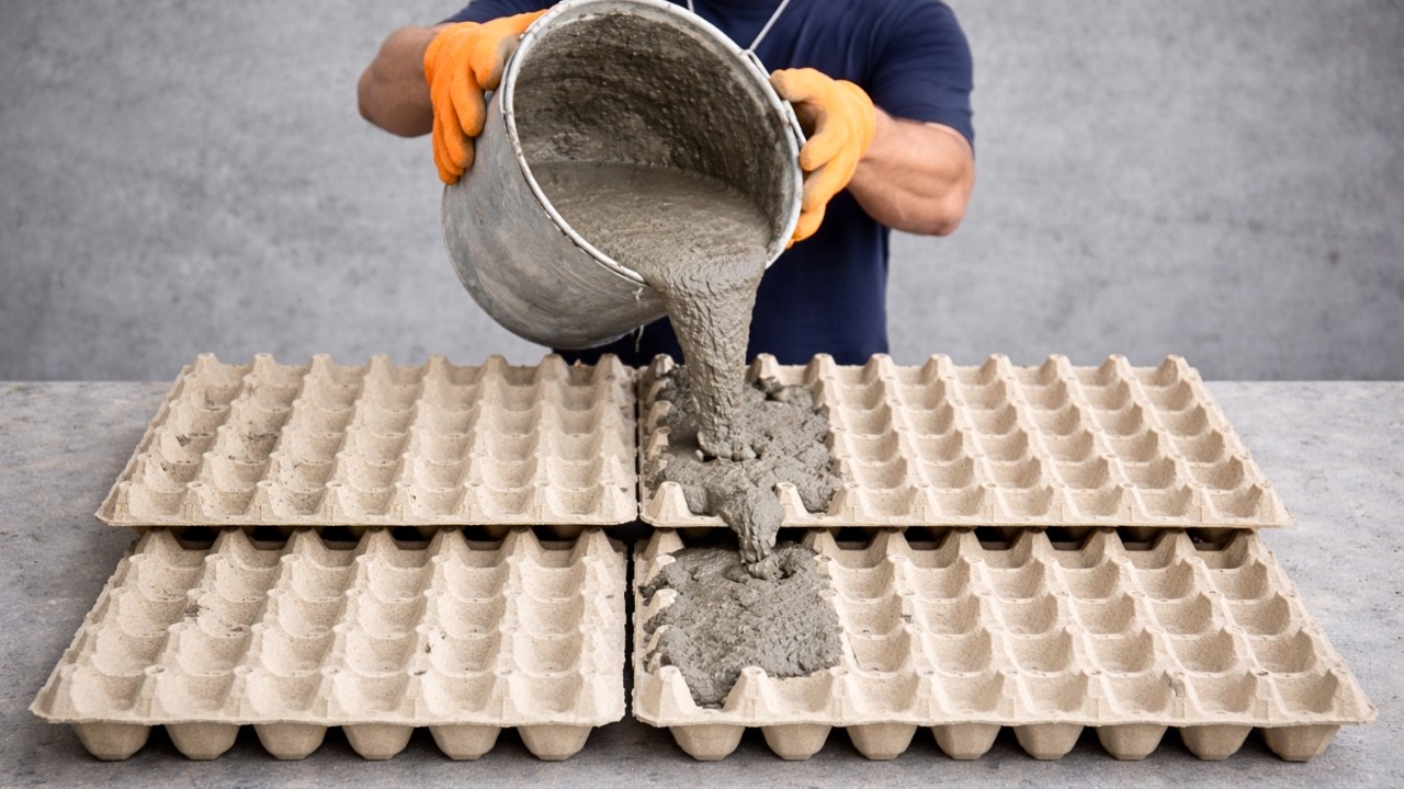 Amazing Creations from Cement and Egg Trays – Tips DIY Garden Decorations from Recycled