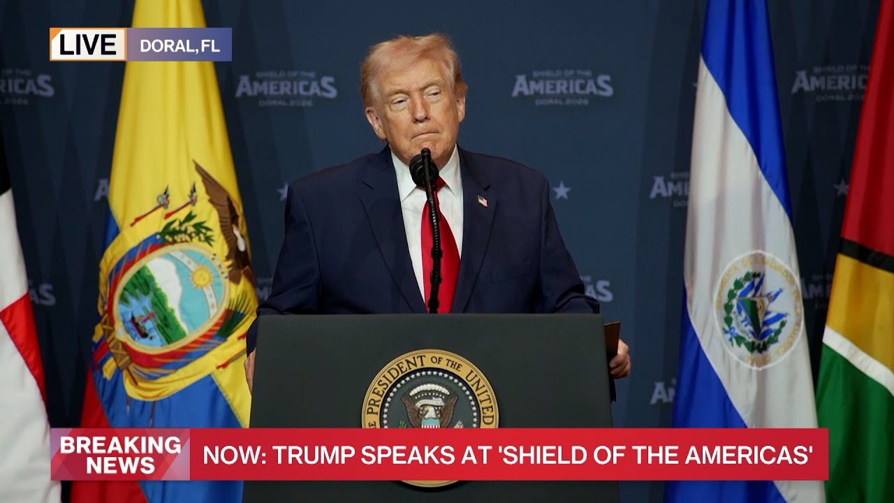 At ‘Shield of the Americas’ Trump Addresses Military Actions in Iran