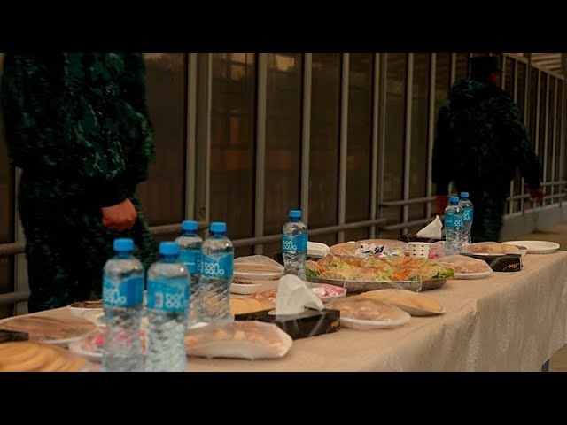 Azerbaijani soldiers are assisting those fleeing the conflict in Iran at the Astara border