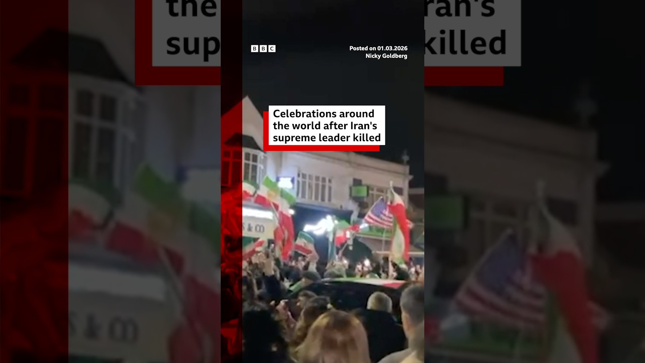 Celebrations on streets across the world after Khamenei’s death. #Iran #Khamanei #BBCNews