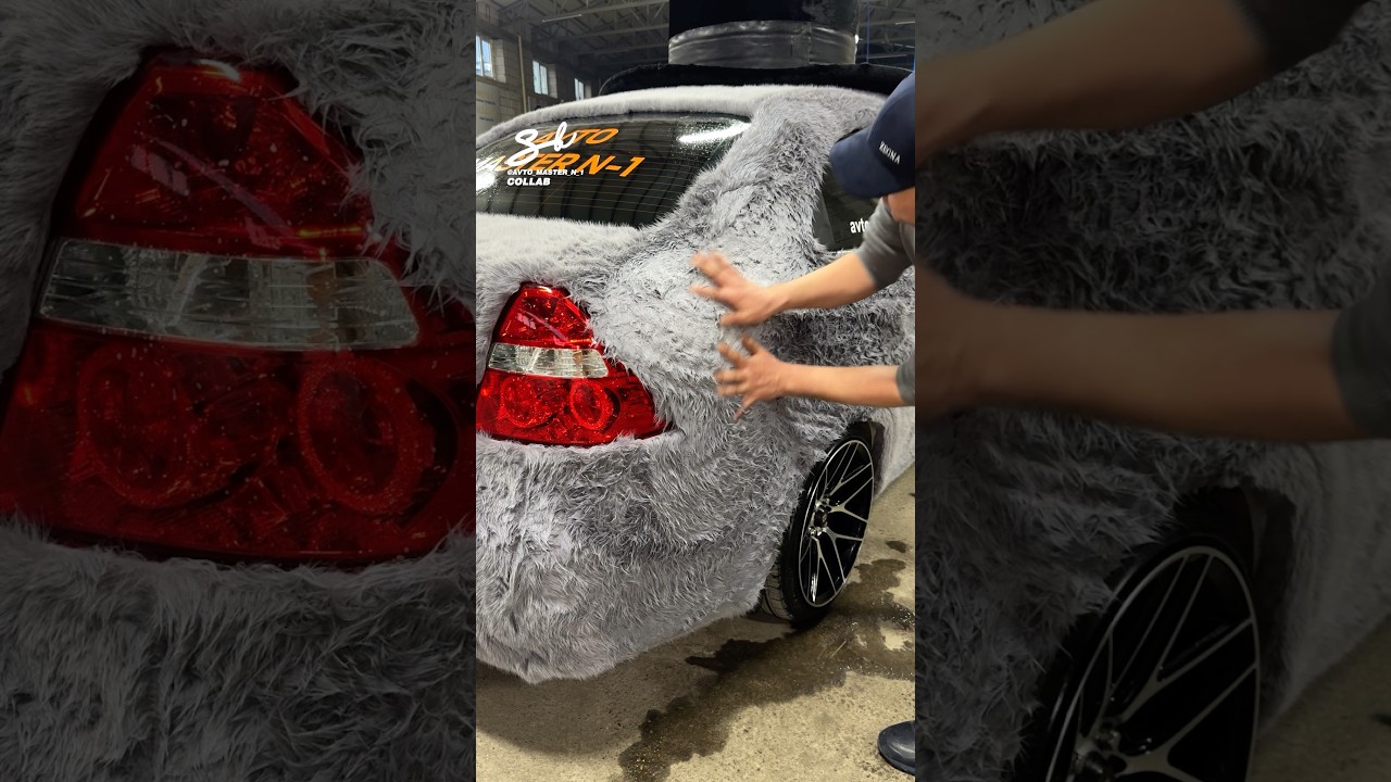 Cleaning A Fluffy Car! 😱 #cars #fluffy #modified