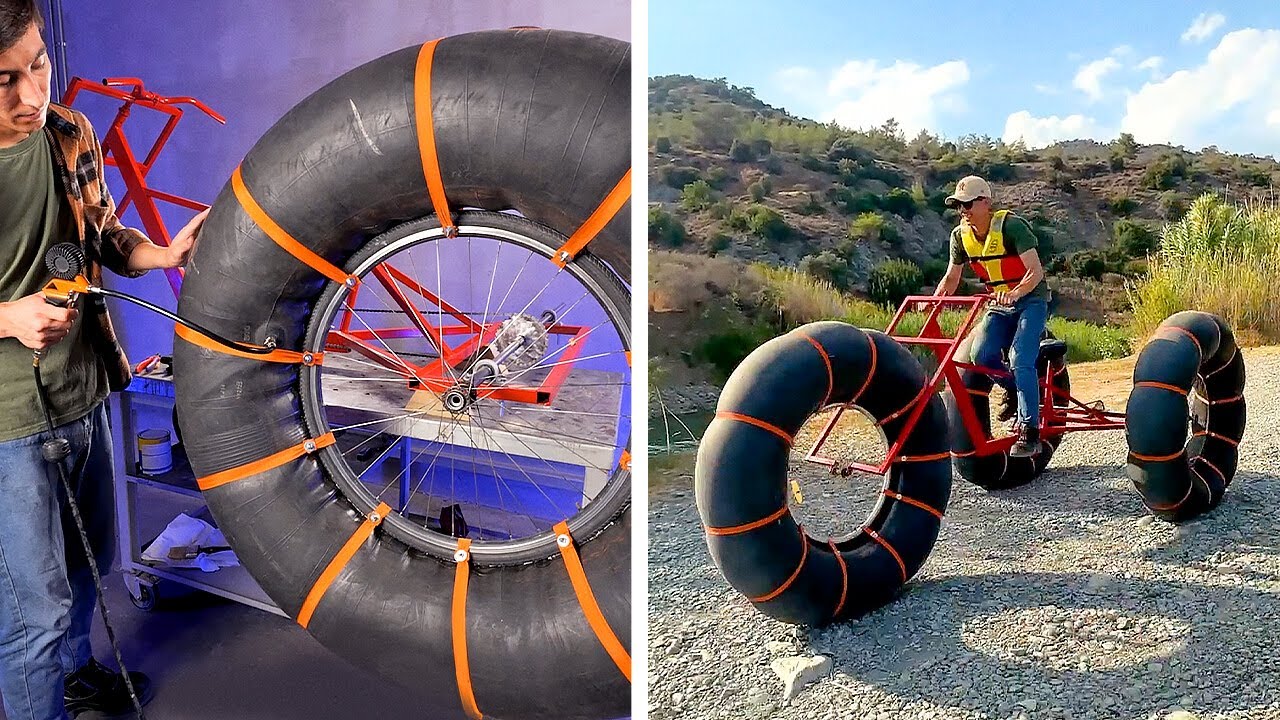 Dad Built a Bicycle That Rides on Water! 🌊