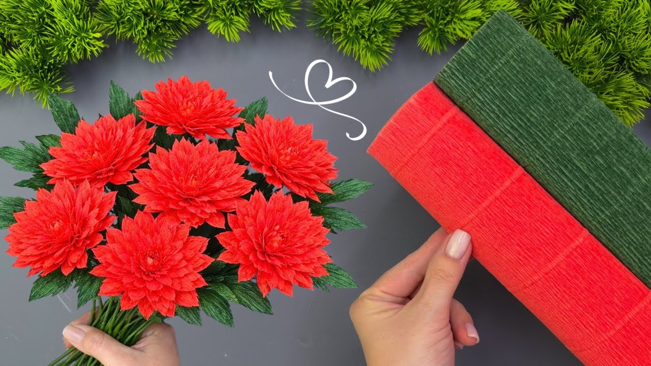 DIY Crepe Paper Flowers 🌸 Easy & Realistic Bouquet Tutorial