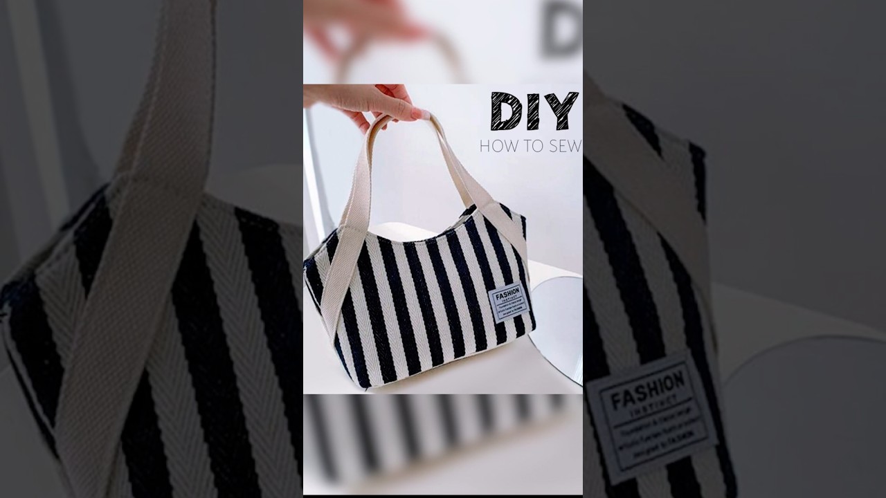DIY Striped Bag 👜 Pinterest Style Made Easy ✨ #diybag #sewingproject  #bagmaking #totebag