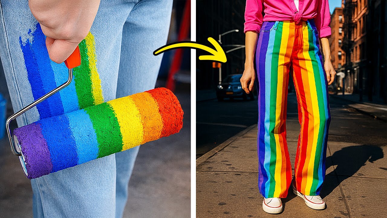 DOPAMINE DRESSING 🌈 Rainbow Fashion DIY That Makes You Happy! 🌸